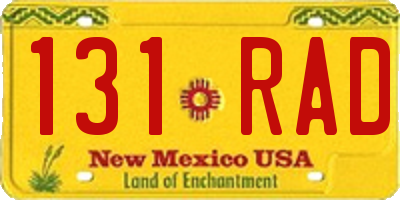 NM license plate 131RAD