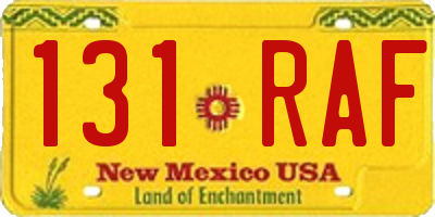 NM license plate 131RAF