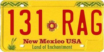NM license plate 131RAG
