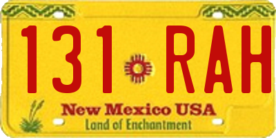 NM license plate 131RAH