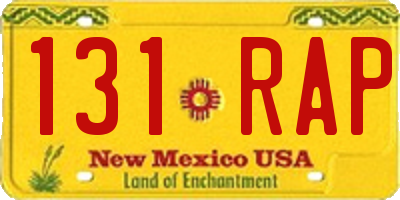 NM license plate 131RAP