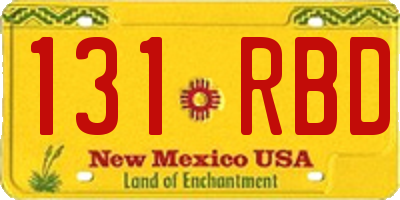 NM license plate 131RBD