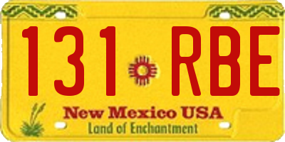 NM license plate 131RBE