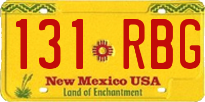 NM license plate 131RBG