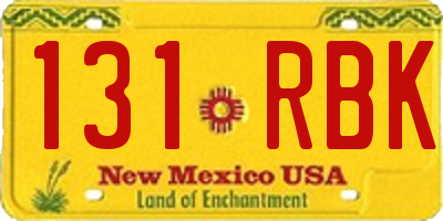 NM license plate 131RBK