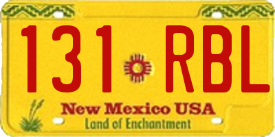 NM license plate 131RBL