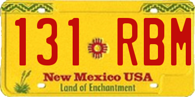 NM license plate 131RBM