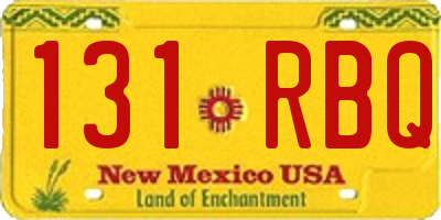 NM license plate 131RBQ