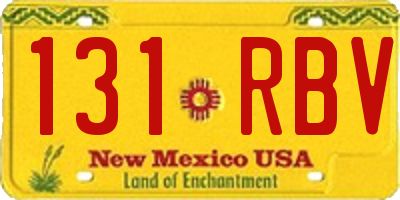 NM license plate 131RBV