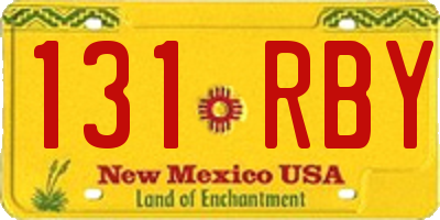 NM license plate 131RBY