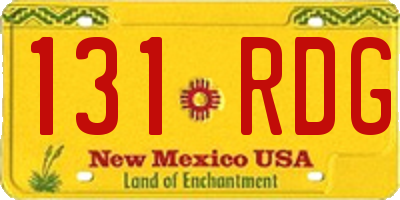 NM license plate 131RDG