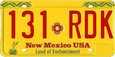 NM license plate 131RDK