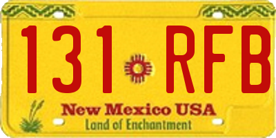 NM license plate 131RFB