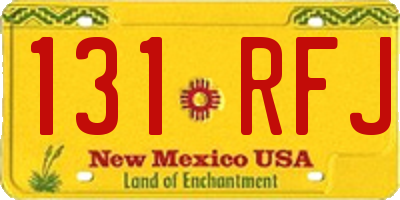 NM license plate 131RFJ