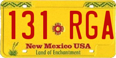 NM license plate 131RGA