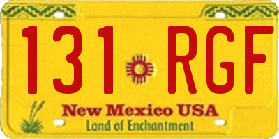 NM license plate 131RGF