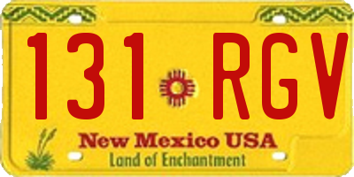 NM license plate 131RGV