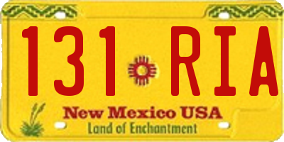 NM license plate 131RIA