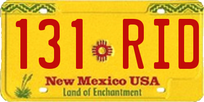 NM license plate 131RID