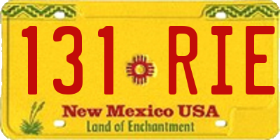 NM license plate 131RIE
