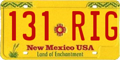 NM license plate 131RIG