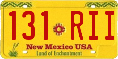 NM license plate 131RII