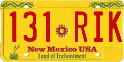 NM license plate 131RIK