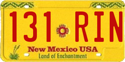 NM license plate 131RIN