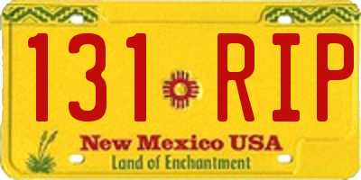 NM license plate 131RIP
