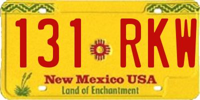 NM license plate 131RKW