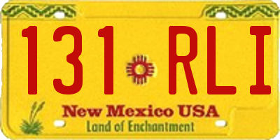 NM license plate 131RLI