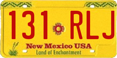 NM license plate 131RLJ