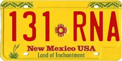 NM license plate 131RNA