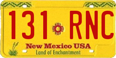 NM license plate 131RNC