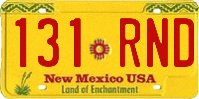NM license plate 131RND