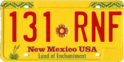 NM license plate 131RNF
