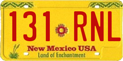 NM license plate 131RNL