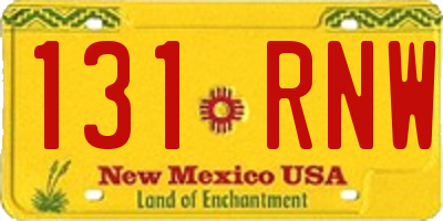 NM license plate 131RNW