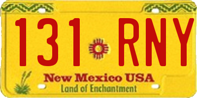 NM license plate 131RNY