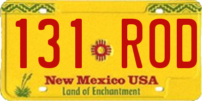 NM license plate 131ROD