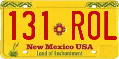NM license plate 131ROL