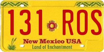 NM license plate 131ROS