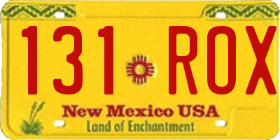 NM license plate 131ROX