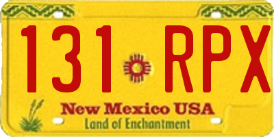 NM license plate 131RPX