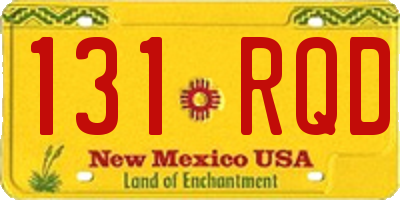 NM license plate 131RQD