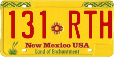 NM license plate 131RTH