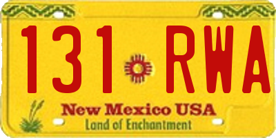 NM license plate 131RWA