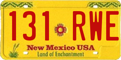 NM license plate 131RWE