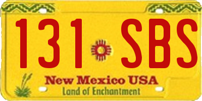 NM license plate 131SBS