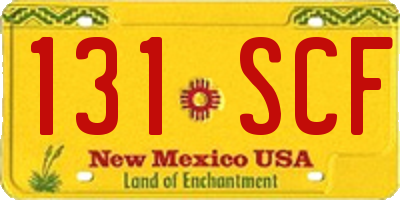 NM license plate 131SCF
